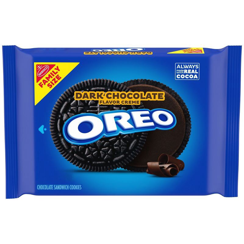 slide 1 of 12, Oreo Dark Chocolate Creme Chocolate Sandwich Cookies Family Size - 17oz, 17 oz