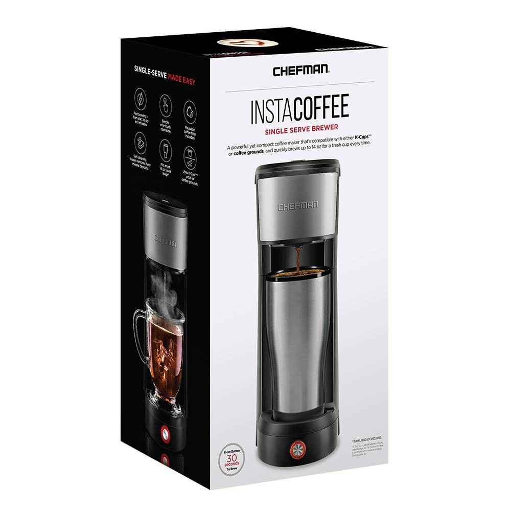 slide 4 of 4, Chefman InstaCoffee Single-Serve Coffee Maker - Silver, 1 ct