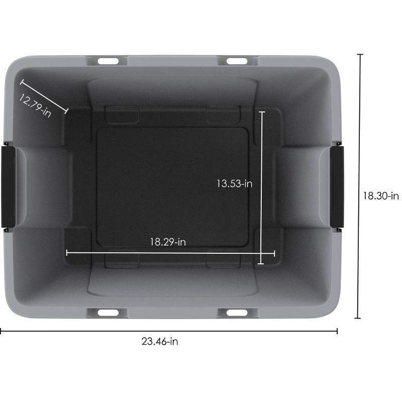 slide 8 of 8, Hefty 18gal Max Pro Storage Tote Gray, 18 gal