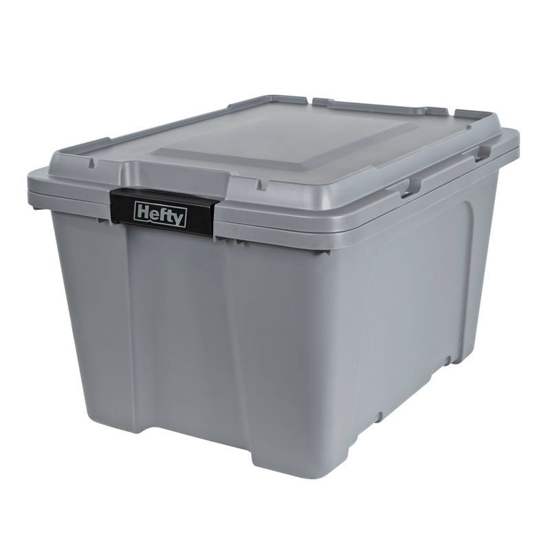 slide 1 of 6, Hefty 18gal Max Pro Storage Tote Gray, 18 gal