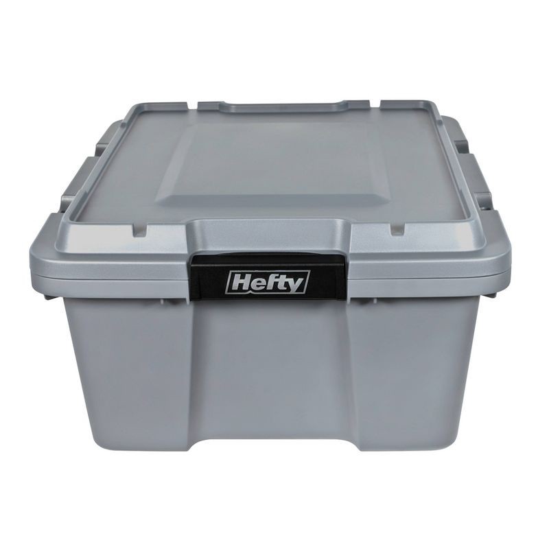 slide 3 of 8, Hefty 12gal Max Pro Storage Tote Gray: Plastic Utility Bin with Locking Handles & Latches, Universal Storage Solution, 12 gal