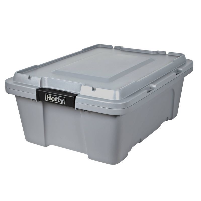 slide 1 of 6, Hefty 12gal Max Pro Storage Tote Gray, 12 gal