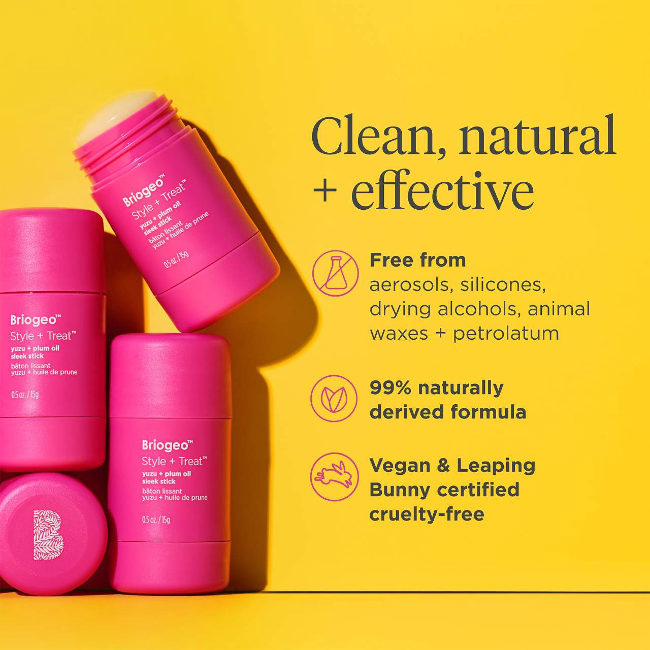 slide 12 of 12, Briogeo Style + Treat™ Hair Styling Sleek Stick 0.5 oz / 15 g, 