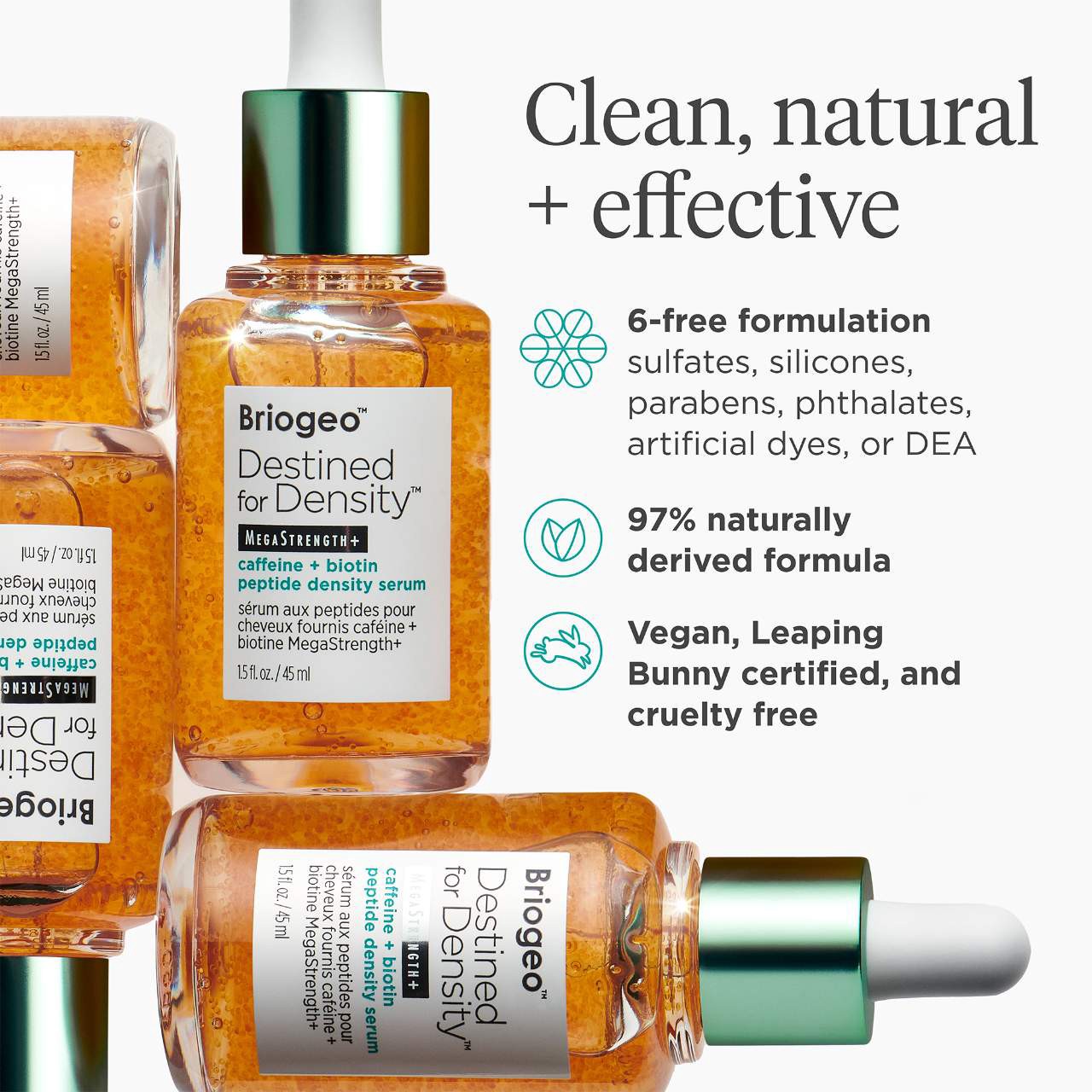 slide 7 of 9, Briogeo Destined for Density™ Peptide Hair Serum for Thicker, Fuller Hair 1.5 oz / 45 mL, 