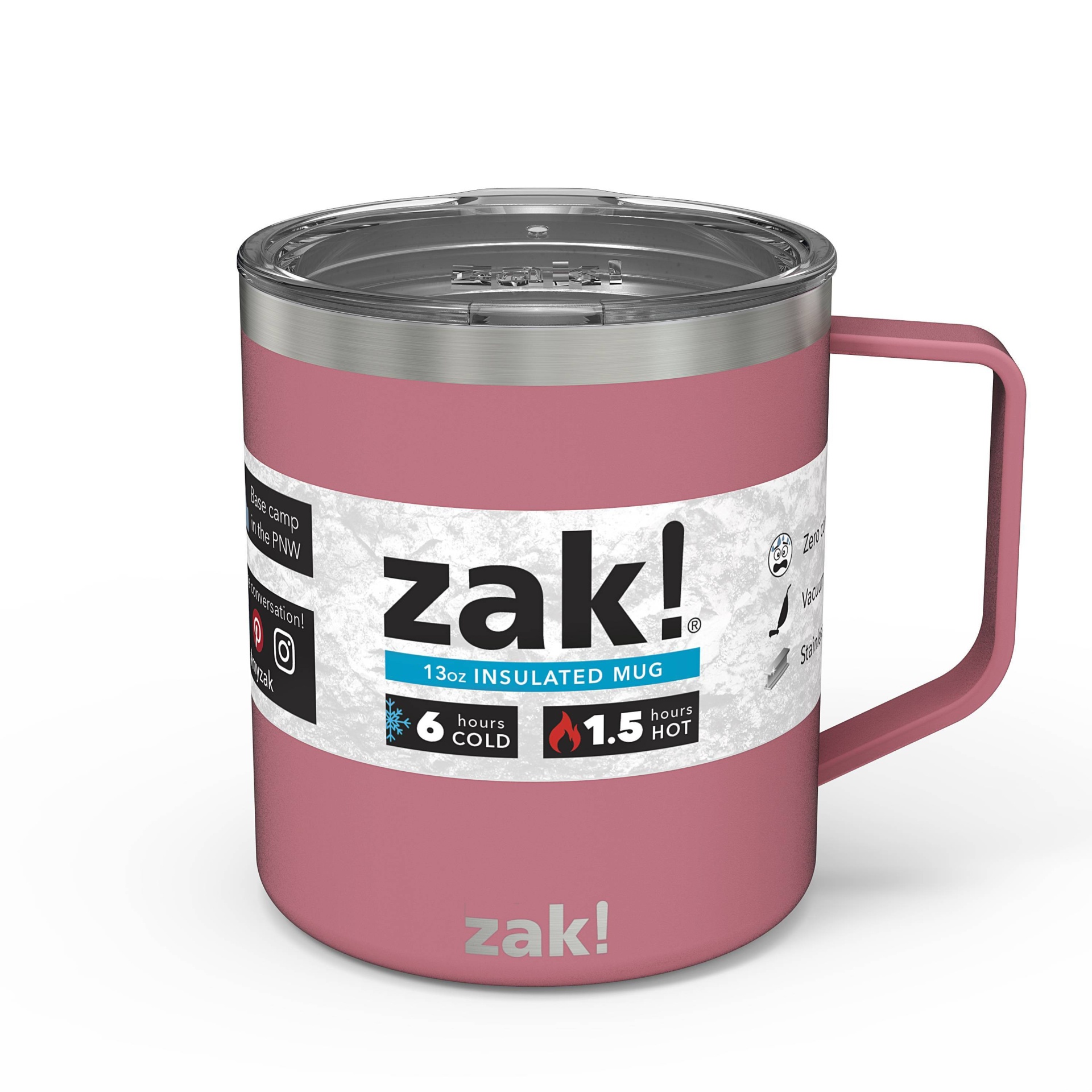 slide 1 of 7, Zak! Designs Double Wall Stainless Steel Explorer Mug - Cassis, 13 oz