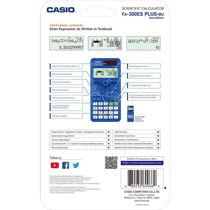 slide 4 of 4, Casio FX-300 Scientific Calculator - Blue, 1 ct