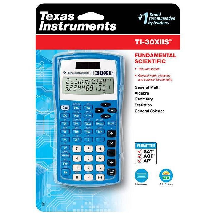 slide 1 of 1, Texas Instruments 30XIIS Scientific Calculator - Blue, 1 ct