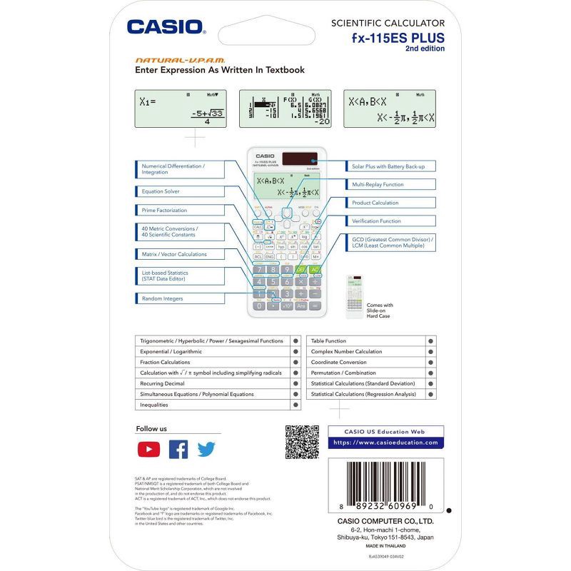 slide 5 of 5, Casio FX-115 Advanced Scientific Calculator, 1 ct