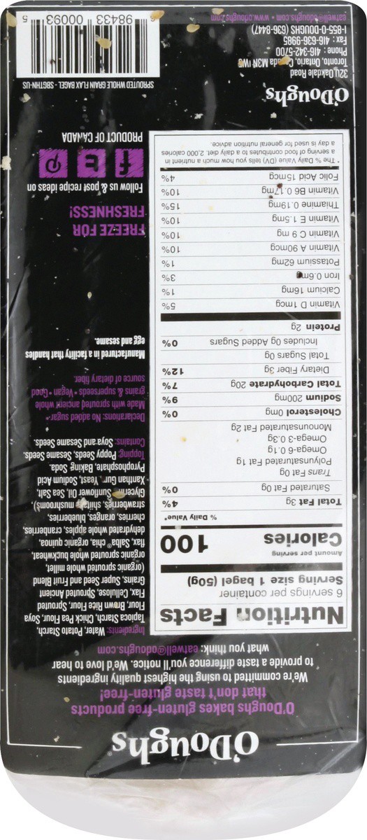 slide 2 of 10, O'Doughs Gluten Free Sprouted Whole Grain Flax Bagel Thins, 10.6 oz