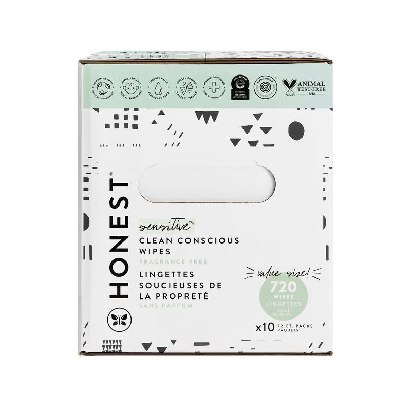 slide 2 of 7, The Honest Company Plant-Based Baby Wipes made with over 99% Water - Pattern Play - 720ct, 720 ct
