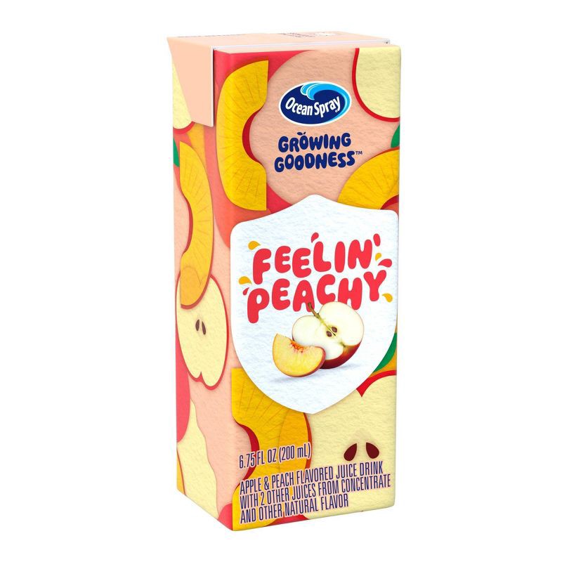 slide 3 of 5, Ocean Spray Growing Goodness Cranberry Peach Apple Juice Drink - 8pk/6.75 fl oz Boxes, 8 ct; 6.75 fl oz