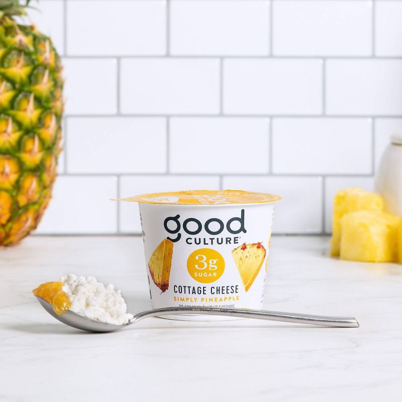 slide 3 of 4, Good Culture Pineapple 3g Sugar Cottage Cheese - 5oz, 3 gram, 5 oz