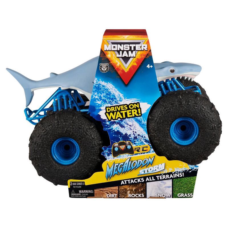 slide 2 of 7, Monster Jam Official Megalodon Storm All-Terrain Remote Control Monster Truck - 1:15 Scale, 1 ct