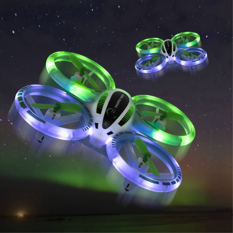 slide 2 of 5, Sharper Image 2.4Ghz RC Glow Up Stunt Drone With LED Lights, 1 ct