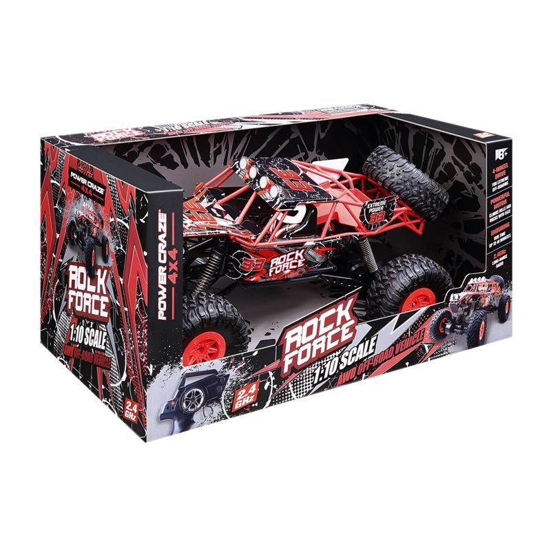 slide 4 of 4, Power Craze Rock Force 4x4 RC Buggy 1:10 Scale - Red, 1 ct