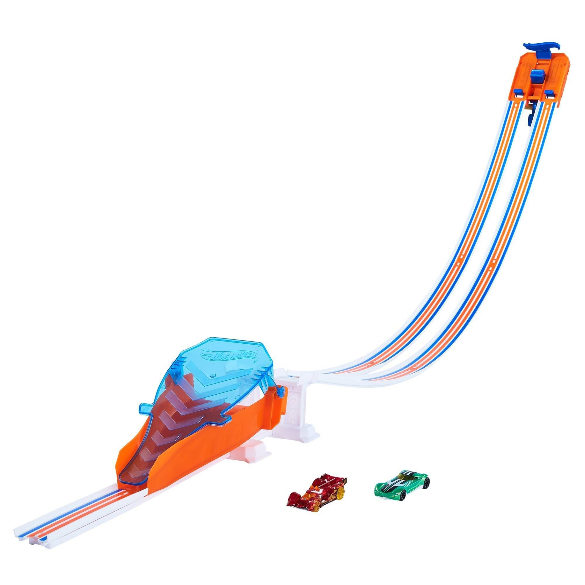 slide 1 of 6, Hot Wheels Flying Customs Race and Jump Trackset, 1 ct