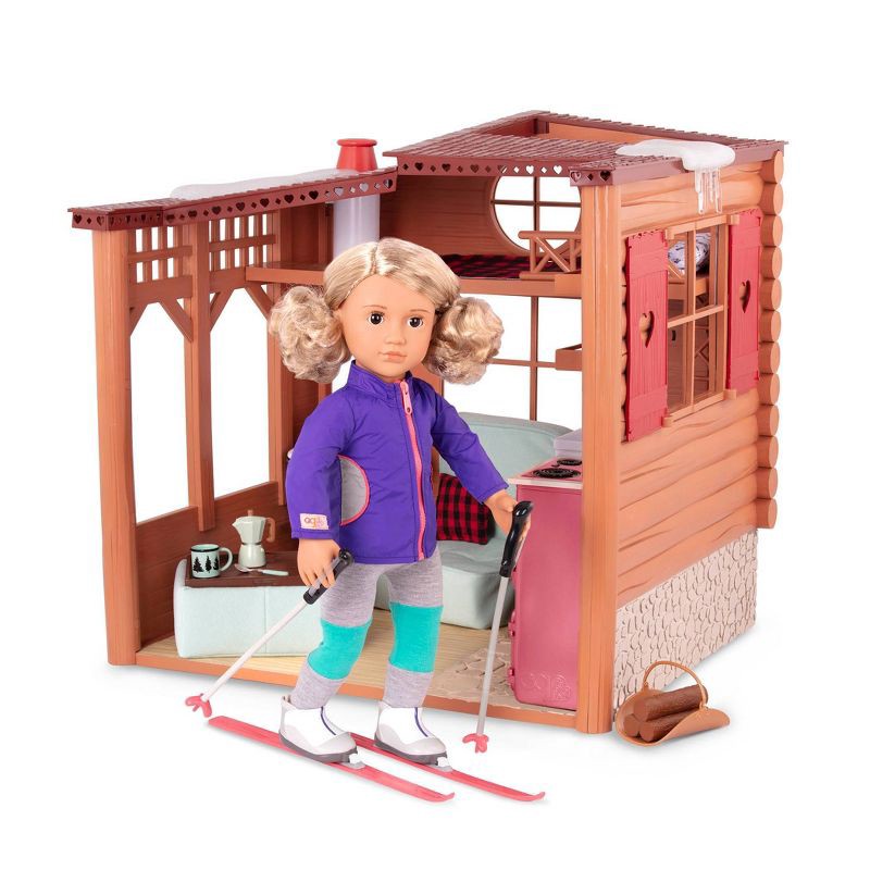 slide 2 of 7, Our Generation Cozy Cabin Dollhouse Playset for 18" Dolls, 1 ct