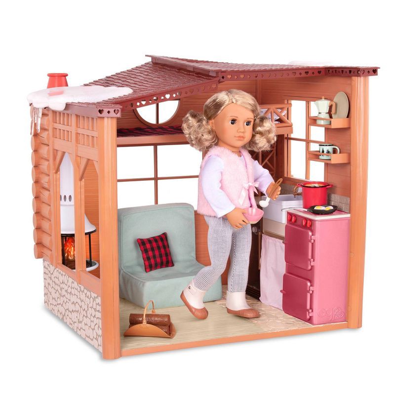 slide 3 of 7, Our Generation Cozy Cabin Dollhouse Playset for 18" Dolls, 1 ct