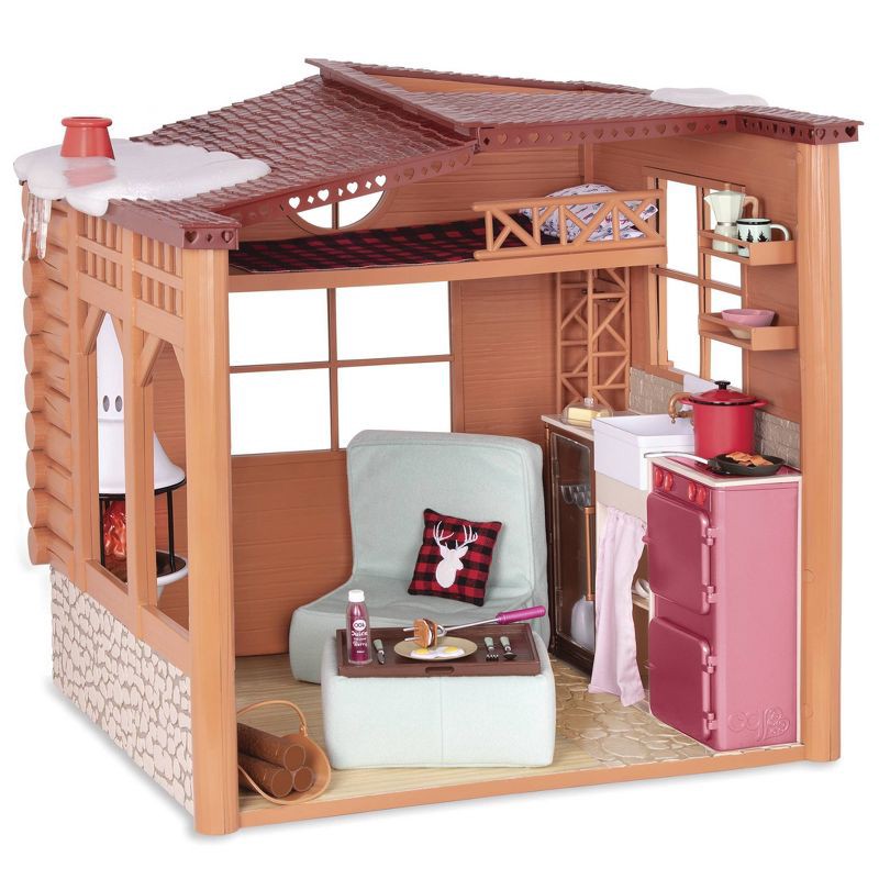 slide 1 of 7, Our Generation Cozy Cabin Dollhouse Playset for 18" Dolls, 1 ct