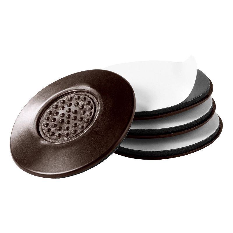 slide 3 of 7, Scotch 4pk Round 2.5' Gripping Pads: Rubber Furniture Floor Protectors, Anti-Scratch Chair Feet, Gray, 0.22" Thick, 4 ct