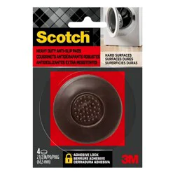 Scotch 4pk Round 2.5' Gripping Pads: Rubber Furniture Floor Protectors, Anti-Scratch Chair Feet, Gray, 0.22" Thick