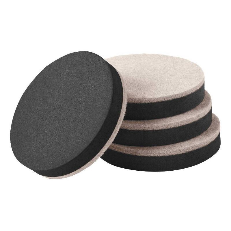slide 3 of 4, Scotch 4pk Felt Furniture Movers: Heavy Duty Sliders for Easy Moving, Black, 3.5" x 3.5", 4 ct