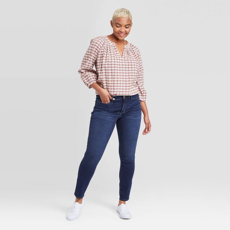 slide 5 of 8, Women's Mid-Rise Skinny Jeans - Universal Thread Blue 6, 1 ct