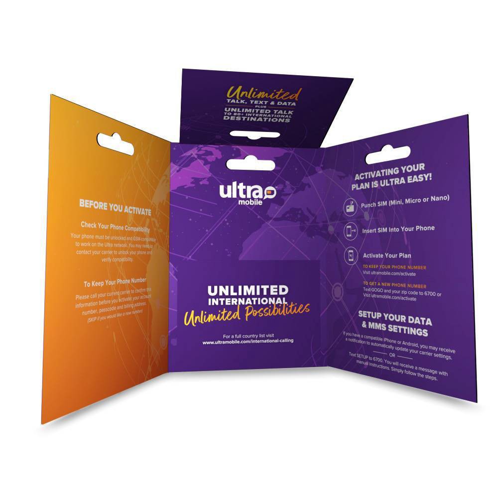 slide 4 of 4, Unlocked Ultra Mobile SIM Kit, 1 ct