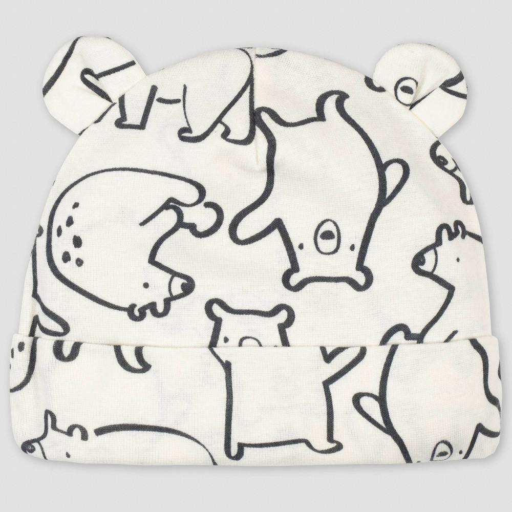 slide 5 of 6, Gerber Baby Boys' 5pk Bear Caps - Gray 0-6M, 5 ct