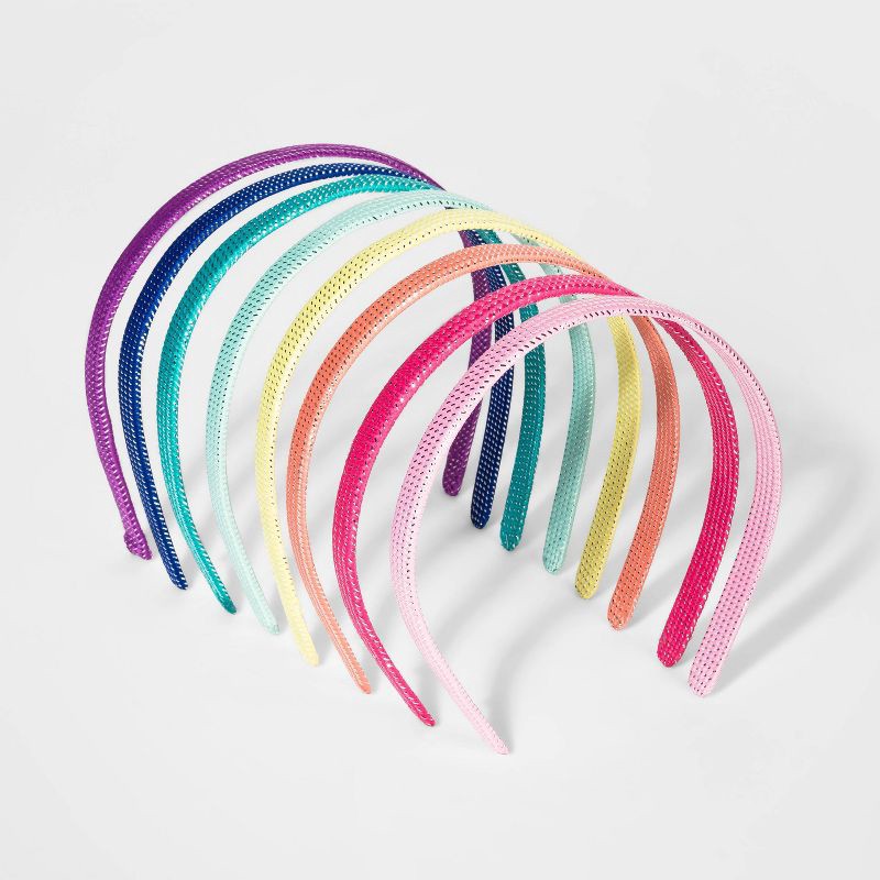 slide 1 of 1, Girls' 8pk Woven Tinsel Headband - Cat & Jack™, 8 ct