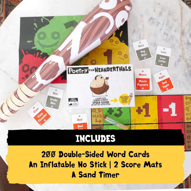 slide 4 of 7, Poetry for Neanderthals Game by Exploding Kittens: Problem Solving, 15 Min Play, Cards, Game Board, Sand Timer, 1 ct