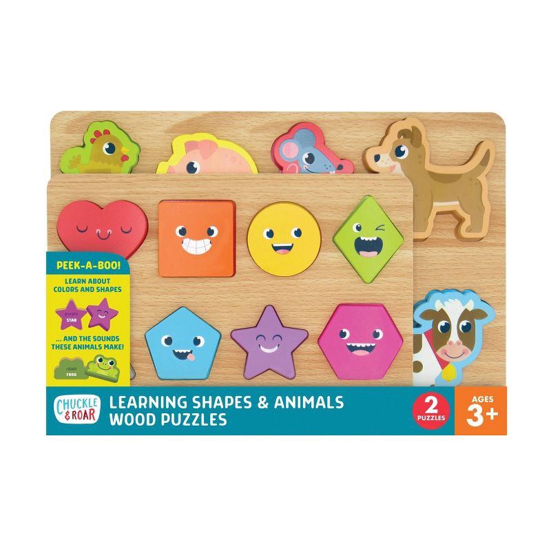 slide 5 of 7, Chuckle & Roar Shapes & Animals Learning Kids Puzzles 2pk, 2 ct