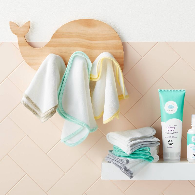 slide 5 of 5, Baby 12pk Washcloth Set - Cloud Island™ White, 12 ct