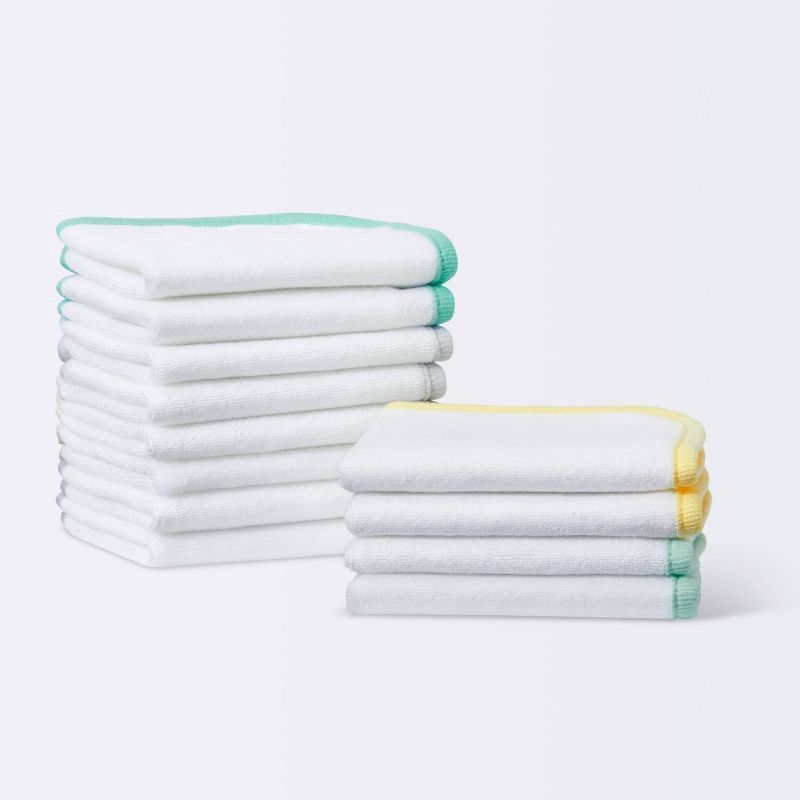 slide 1 of 5, Baby 12pk Washcloth Set - Cloud Island™ White, 12 ct