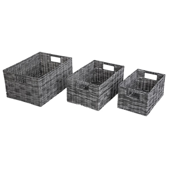 slide 1 of 5, Realspace 3-Piece Storage Basket Set, Grey/Light Grey, 1 ct