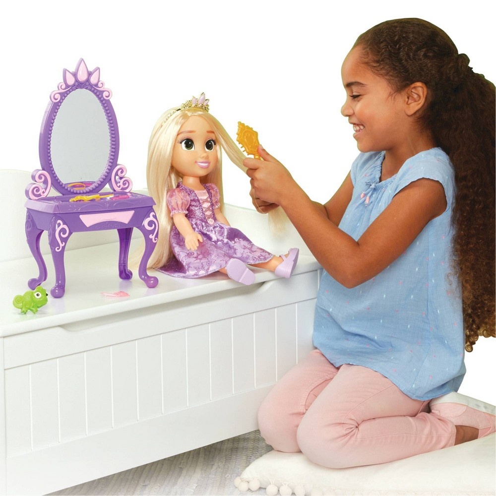 slide 6 of 9, Disney Princess Rapunzel Doll with Vanity, 1 ct