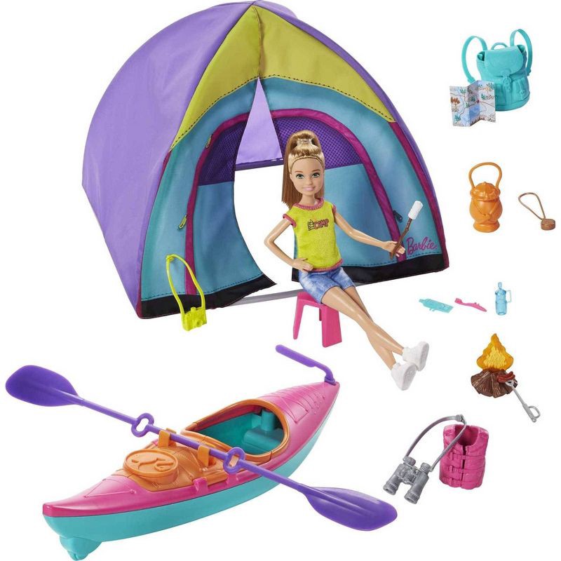 slide 1 of 6, Barbie Team Stacie Summer Camp Playset, 1 ct