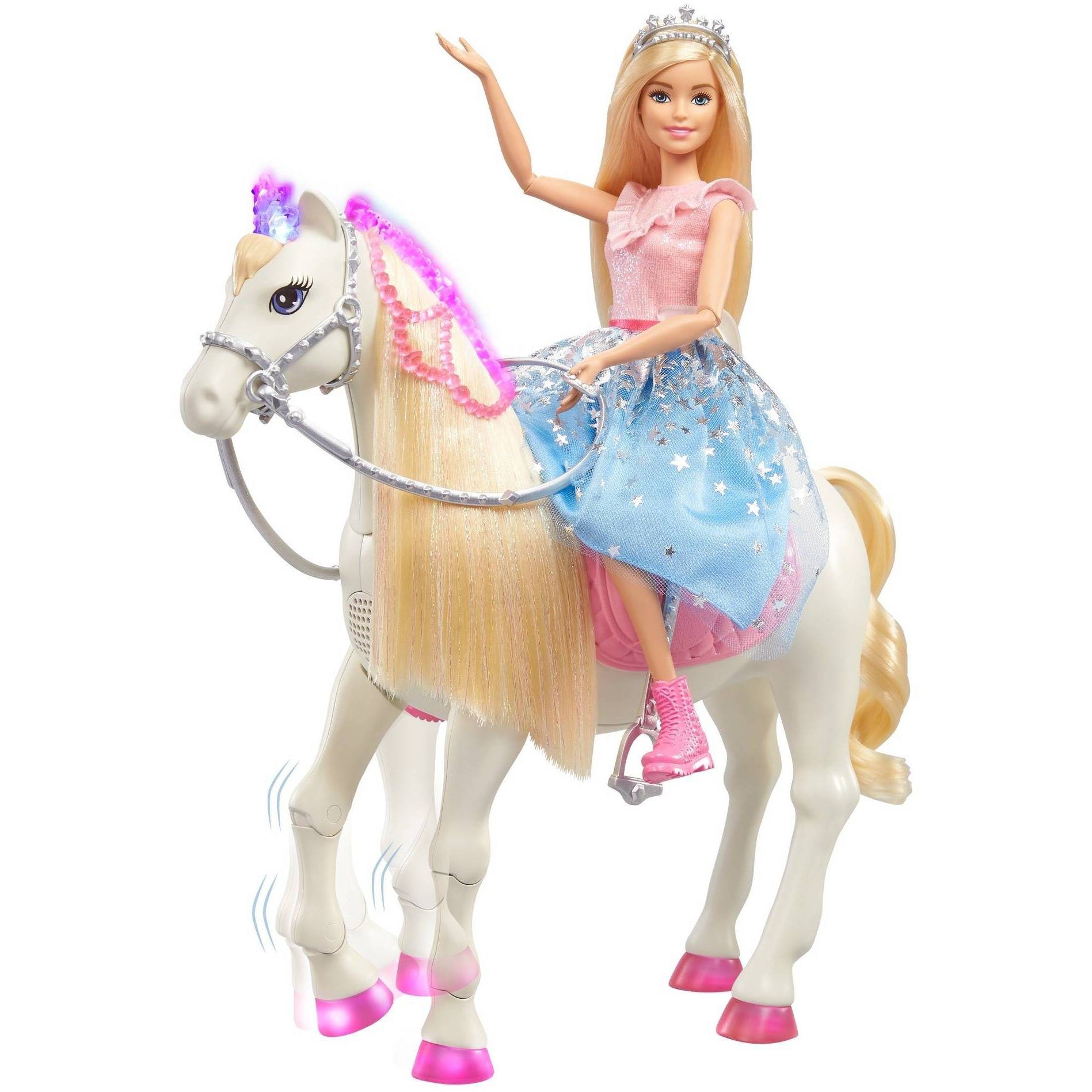 slide 1 of 6, Barbie Princess Adventure Prance & Shimmer Horse, 1 ct