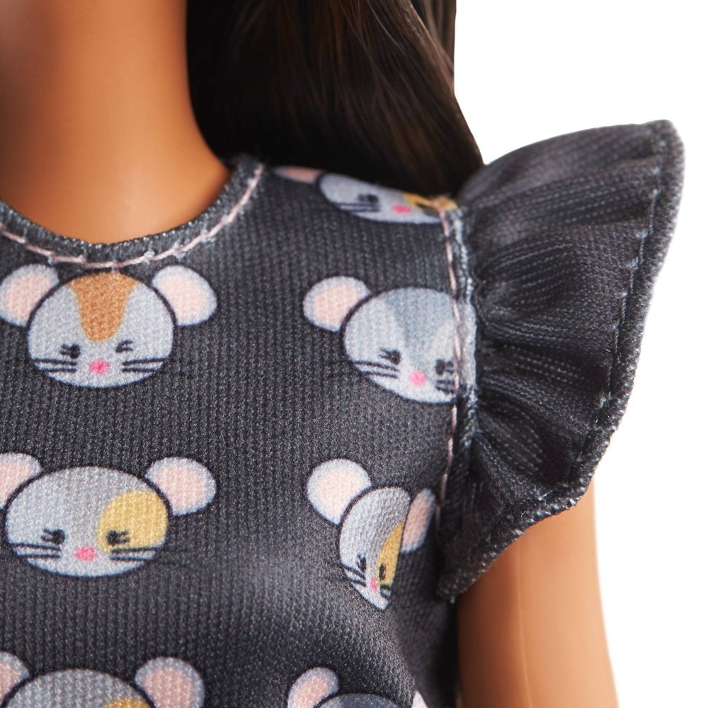 slide 4 of 6, ?Barbie Fashionistas Doll - Mouse-Print Dress, 1 ct