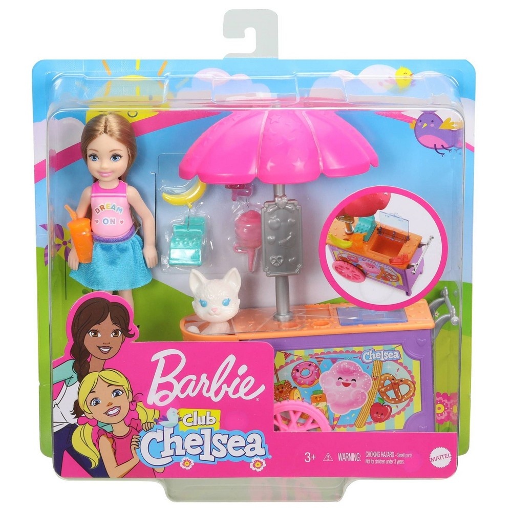 slide 2 of 6, Barbie Club Chelsea Doll and Snack Cart Playset, 1 ct