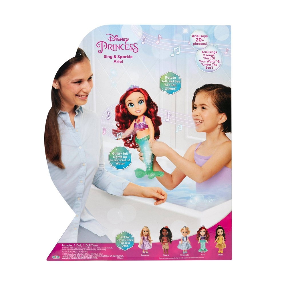 Disney princess sing clearance sparkle ariel bath doll instructions