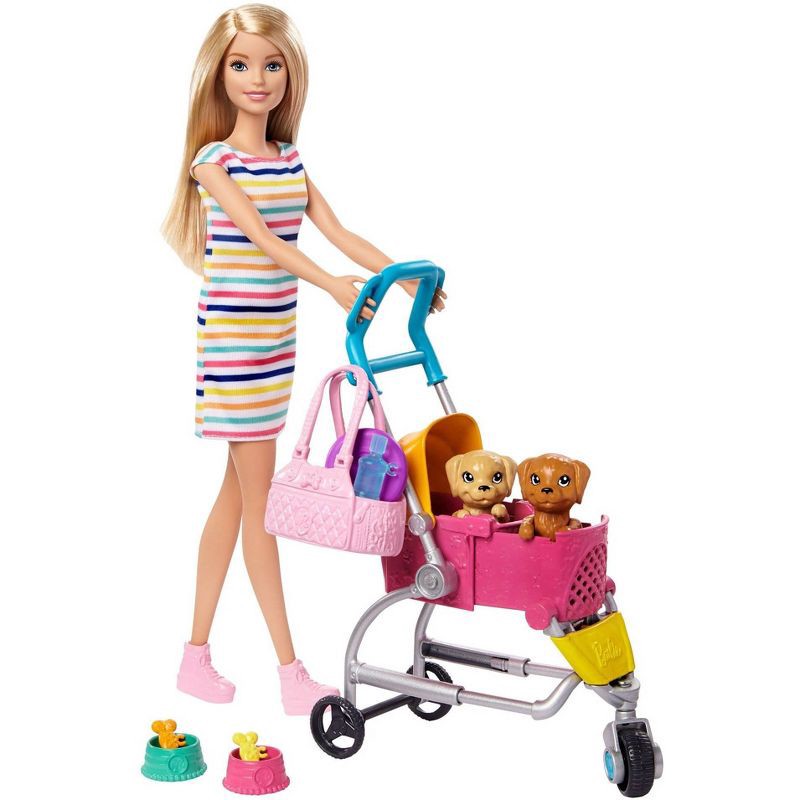 slide 1 of 1, Barbie Stroll 'N Play Pups Doll Playset, 1 ct