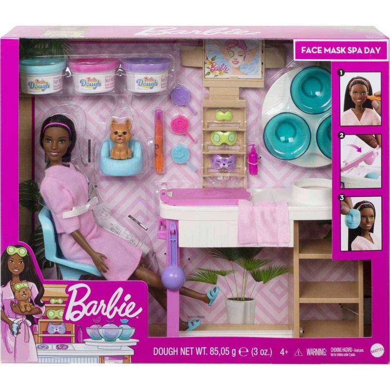 slide 6 of 6, Barbie Face Mask Spa Day Playset, 1 ct