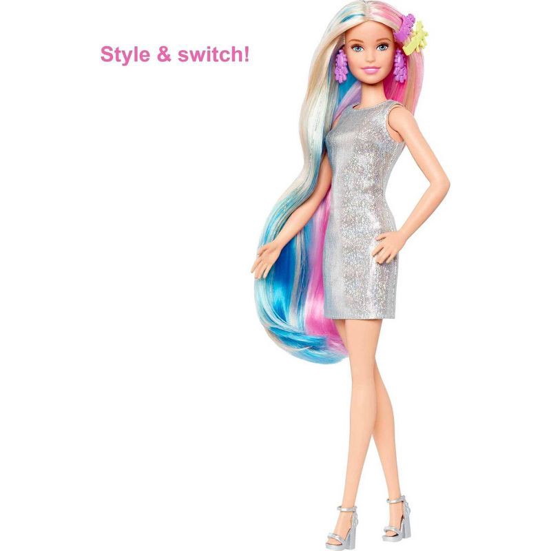 slide 4 of 6, Barbie Fantasy Hair Doll with Mermaid & Unicorn Looks, 1 ct