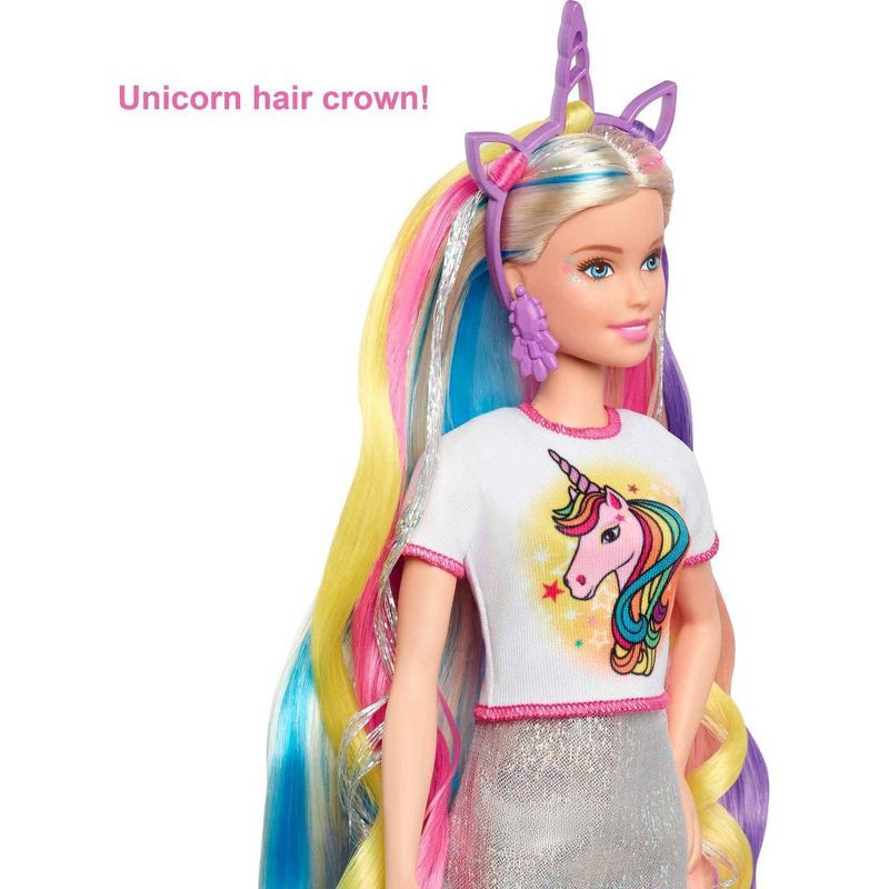 slide 5 of 6, Barbie Fantasy Hair Doll with Mermaid & Unicorn Looks, 1 ct