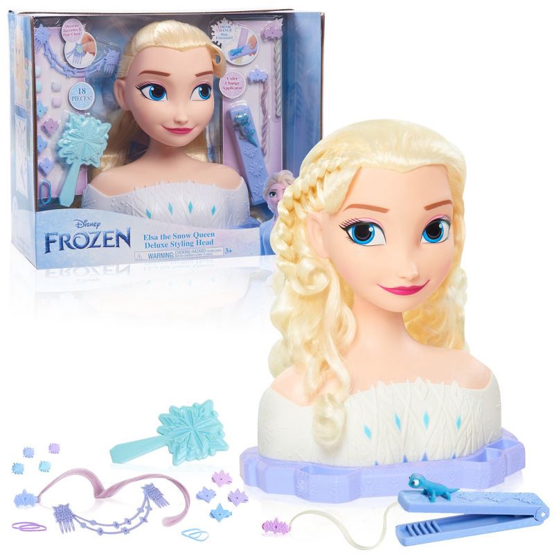 slide 1 of 9, Disney Frozen 2 Deluxe Elsa the Snow Queen Styling Head 17pc, 17 ct