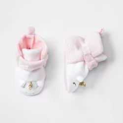 Baby Girls' Unicorn Booties - Cloud Island Pink 0-3M