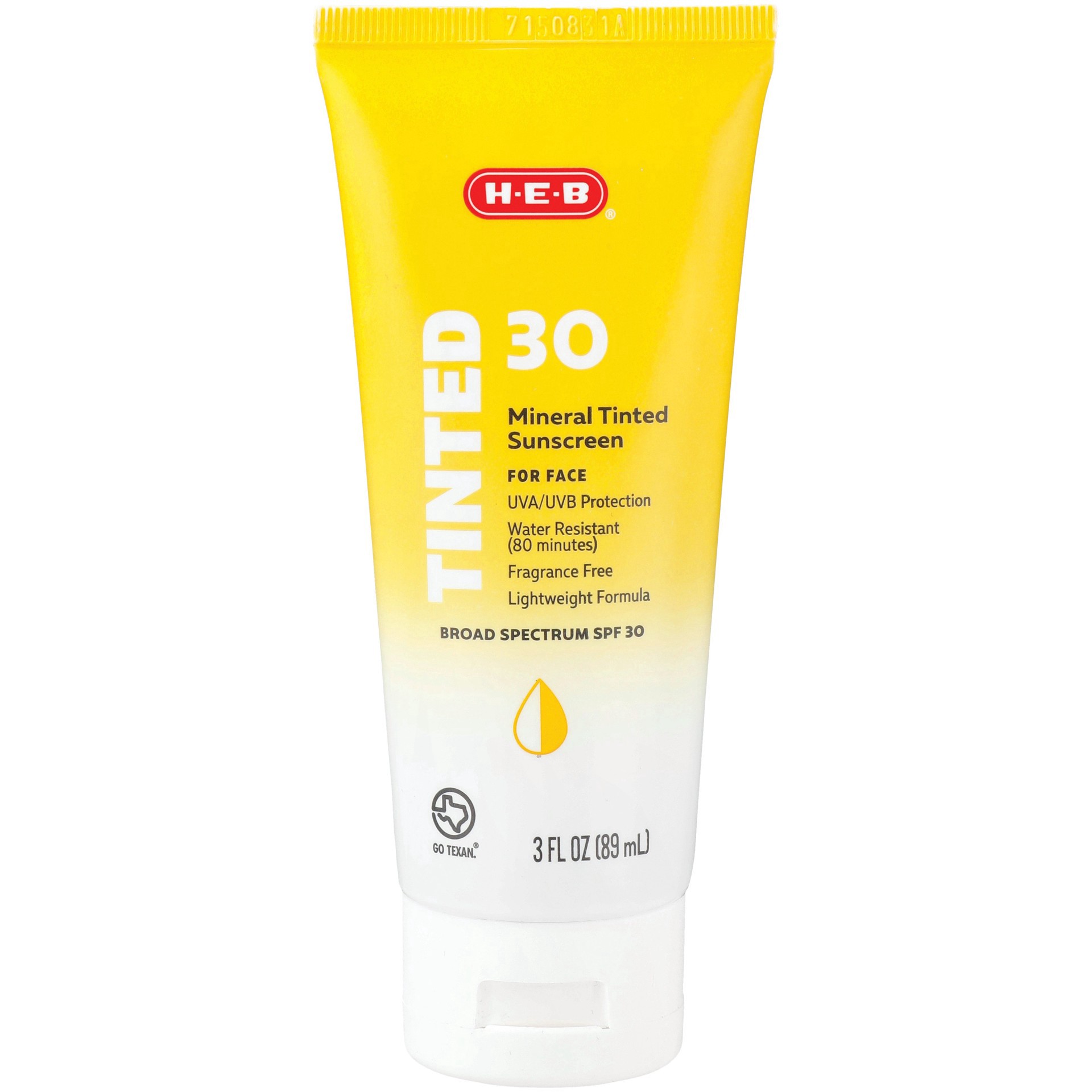 slide 1 of 1, H-E-B Solutions Mineral Tinted Broad Spectrum SPF 30 Face Lotion, 3 oz