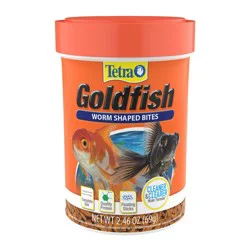 Tetra Goldfish Treat, Worm Shaped Bites, 2.42 oz
