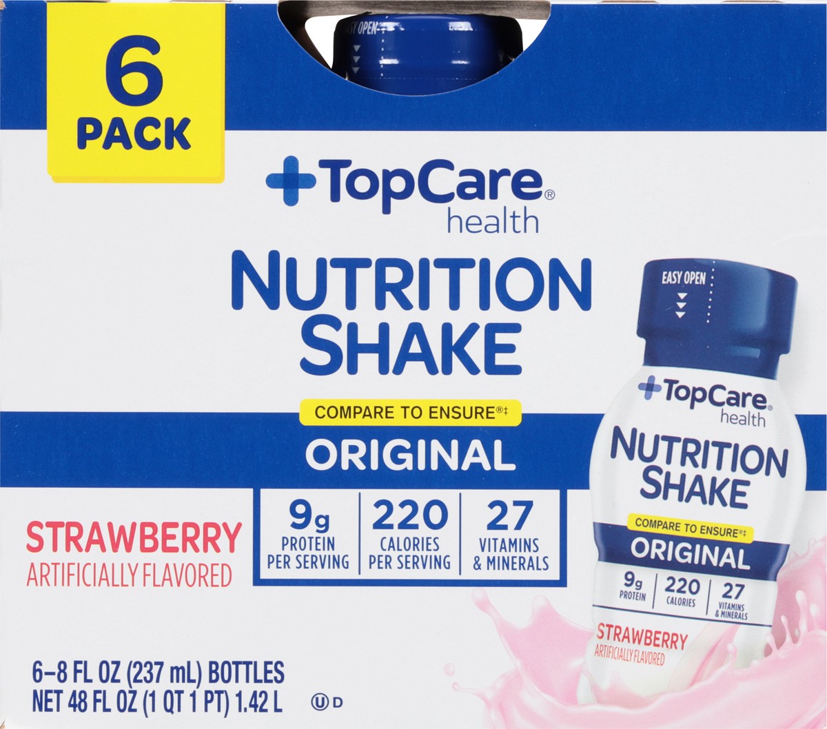 slide 6 of 9, TopCare Strawberry Adult Nutrition Shake-Topcare Nutrisure, 6 ct; 8 fl oz